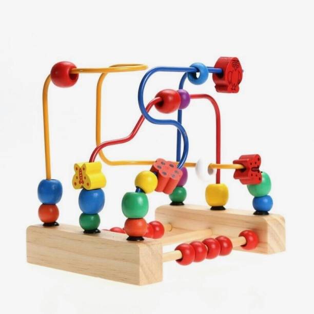 Trinkets & More Wooden Beads Maze | Roller Coaster | Toddler Large Abacus | Activity Centre Kids Magnet | Educational Toys 12 months+