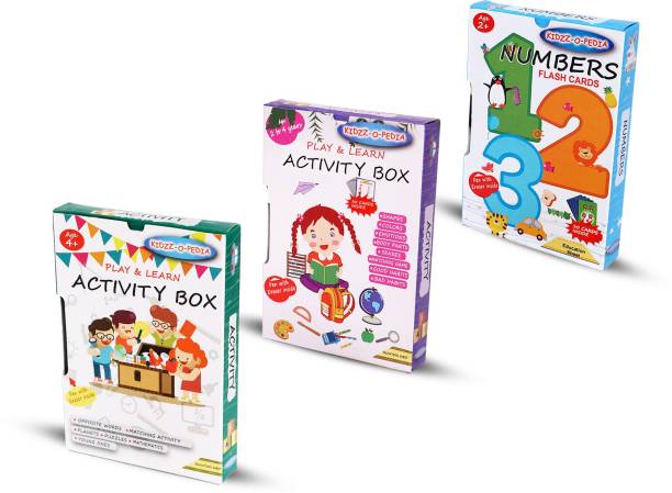 kidzzopedia Alphabet & Fun Activities Educational Flash Cards, Set of 3 for Kid- 2to6yr