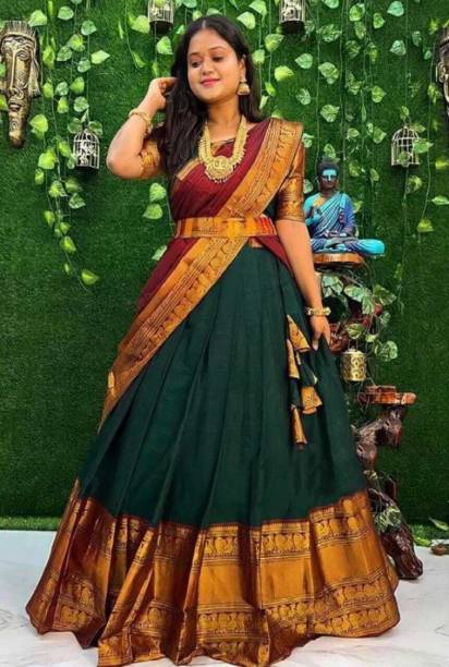 Floral Print, Self Design Semi Stitched Lehenga Choli Price in India