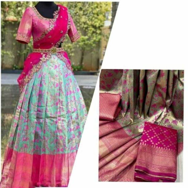 Solid, Self Design Semi Stitched Lehenga Choli Price in India