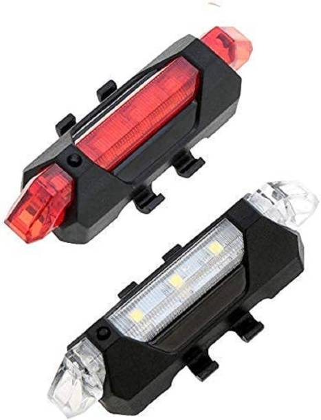 ADONYX Bicycle LED USB Rechargeable Head Light and Tail LED Front Rear Light Combo
