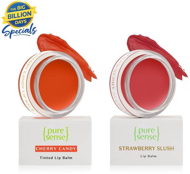 PureSense Lip Balm Combo For Dry, Damaged & Chapped Lips Cherry Candy and Strawberry Slush
