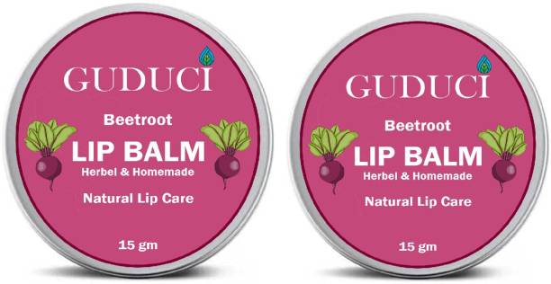 GUDUCI Organic Lip Balm for Soft Shiny Kissable Glowing Lips Cheek Tint for Women & Men Beetroot