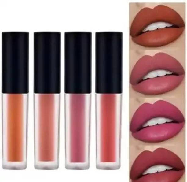 homedropsy Professional Color Liquid Lipstick Combo Pack, Set of 4 Super Stay Matte Finish