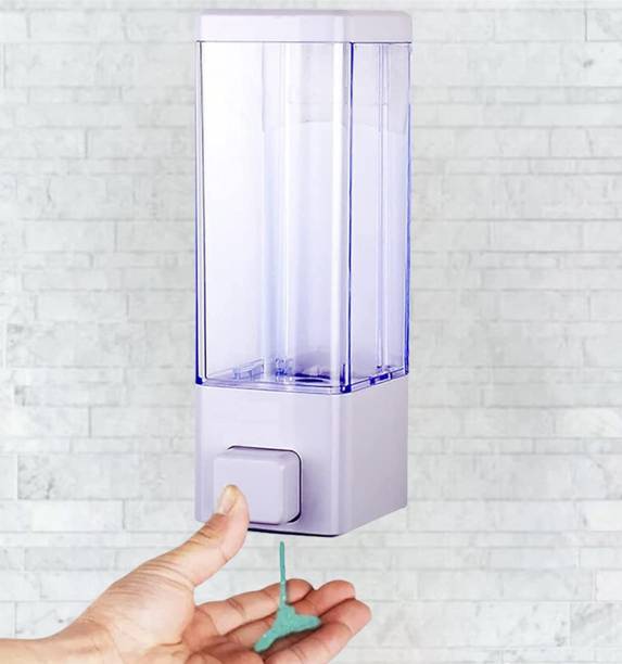 Supreme Bazaar Transparent Wall Mount Liquid Soap Dispenser White - Pack Of 1 350 ml Conditioner, Gel, Lotion, Shampoo, Soap, Liquid Dispenser