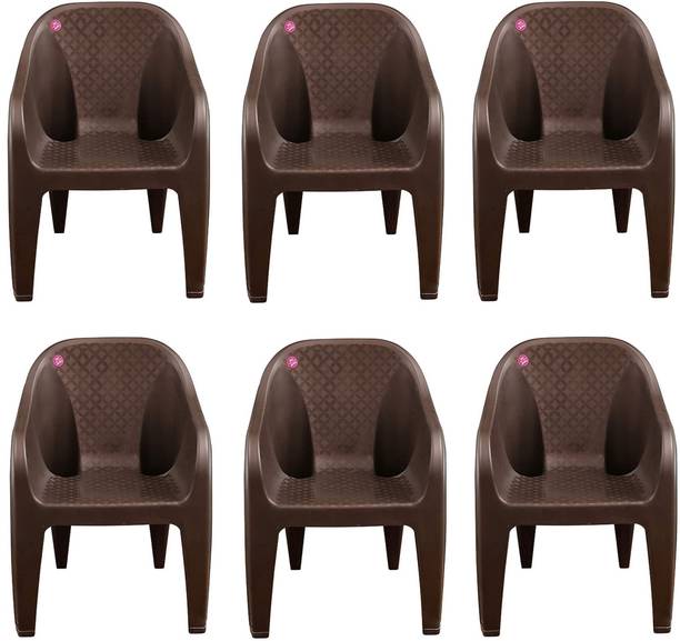 ARLAVYA Plastic Sofa Chair For Living Room Office Garden Home Set of 6 Plastic Living Room Chair