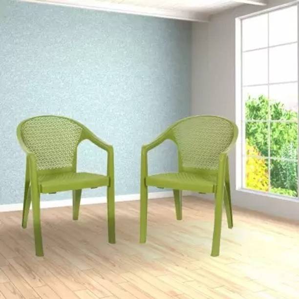 COMFORT Creation Tycoon Plastic Chair Set of 2 for Outdoor Indoor Dining Room, Bedroom Plastic Living Room Chair