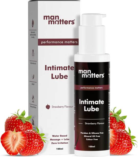 Man Matters Water-Based, Strawberry Flavour Lube for Men | Stain Free, Warming Lubricant Gel Lubricant