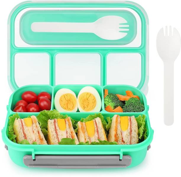 KETISA Lunch Boxes for Kids and Adults - 1300 ML 4 Compartments and Fork 4 Containers Lunch Box