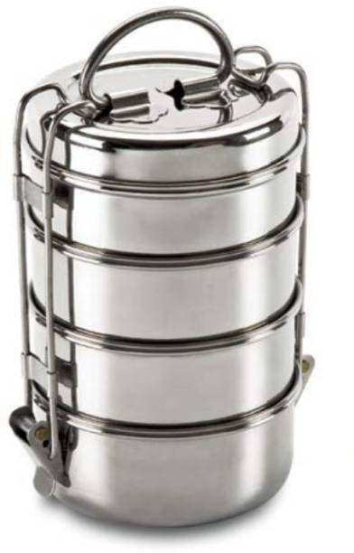 Mitchen Stainless Steel Clip Tiffin 520 gm Lunch Box 1750 ml 4 Containers Lunch Box