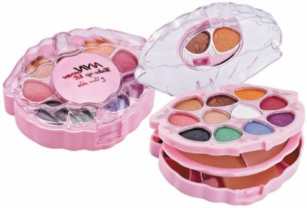 NYN Makeup Kit - Eye-Shadows, Lip Colors, Blushes, Sponges, Brushes & Blender(80313)
