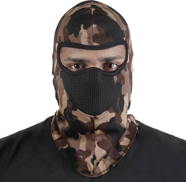 CareDone Pack of 1,Brown Helmet Skull Cap for Men & Women. brownfullfcmask Reusable, Washable Cloth Mask