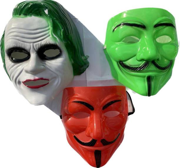 aaru singh 3 unique combo pack ,joker and, green our red vendetta party face mask Decorative Mask
