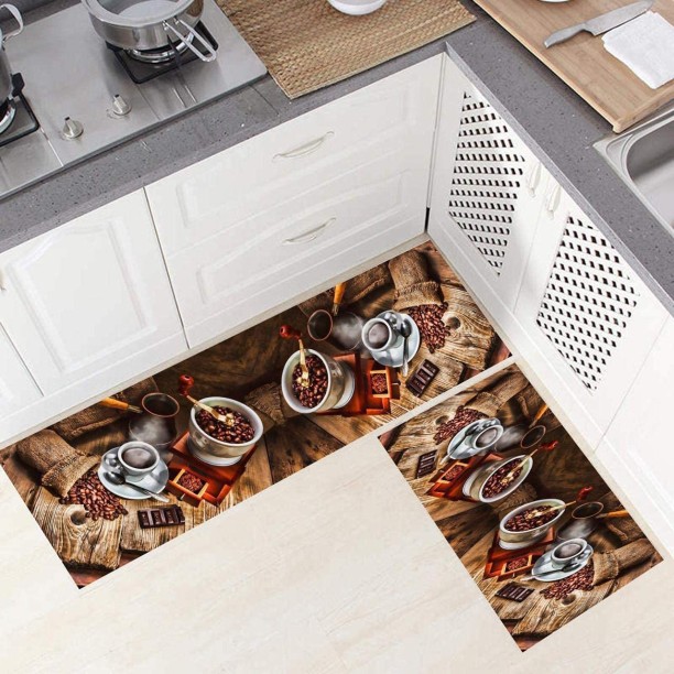 Gourmet Club Anti-Slip Printed Kitchen Rug 18x28 Apples Floor Mat 