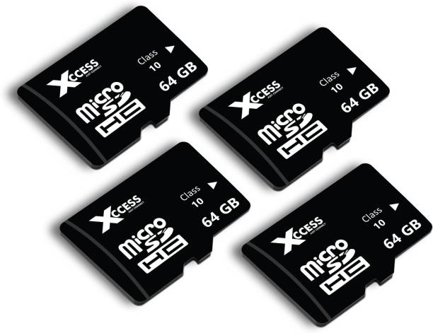 XCCESS Xcces 64GB Micro Sd Card Pack of 4 64 GB MicroSD Card Class 10 80 MB/s  Memory Card