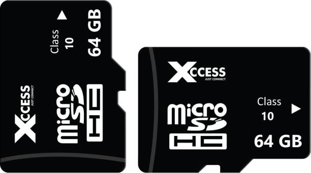 XCCESS 64GB Memory Card Pack of 2 64 GB MicroSD Card Class 10 80 MB/s  Memory Card