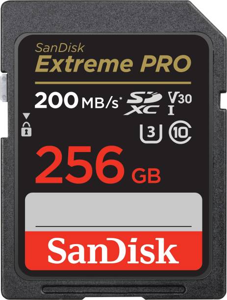 SanDisk Extreme Pro 256 GB SDHC Class 10 200 MB/s  Memory Card