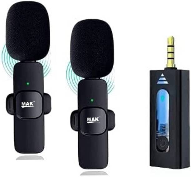 MAK Wireless Microphone for Vlogging/Recording/Youtube Compatible for Camera/Speaker Microphone