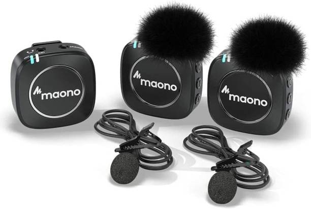 MAONO WM820 A2 Compact Wireless Lavalier Microphone, 2.4GHz Dual Lapel Microphone