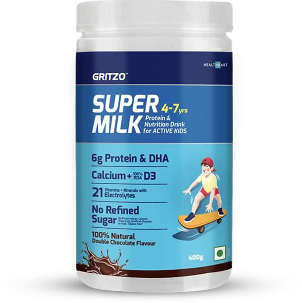 Gritzo SuperMilk, Kids Protein & Nutrition Drink 4-7y. Natural Chocolate Flavour