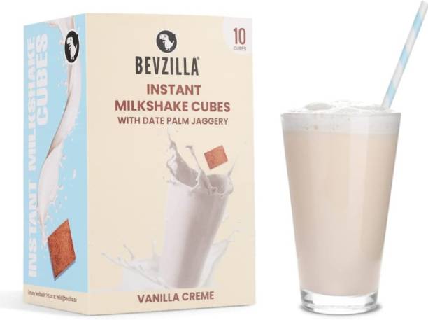 Bevzilla Vanilla Creme Instant Milkshake 10 Cubes Kids & Adults, Plant-Based Vitamins
