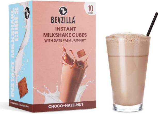 Bevzilla Choco Hazelnut Instant Milkshake 10Cubes For Kids & Adults, Plant-Based Vitamins