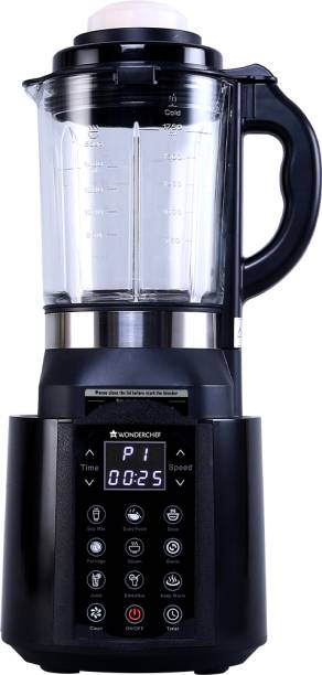 WONDERCHEF Nutri Cook Heater Blender 1250 W Juicer Mixer Grinder (1 Jar, Black)