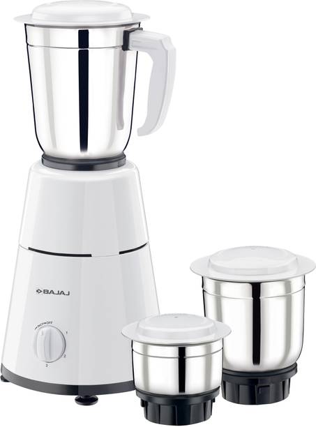 BAJAJ GX 1 500 W Juicer Mixer Grinder (3 Jars, White)