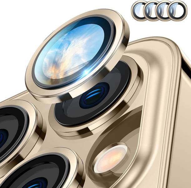 CASENED Back Camera Lens Ring Guard Protector for iPhone 13 Pro, iPhone 13 Pro Max, Gold