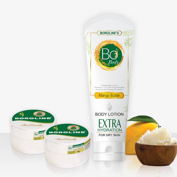 BOROLINE Bo Body Lotion 100 ml With Mango Butter + Ultra Smooth Cream 40gm x 2