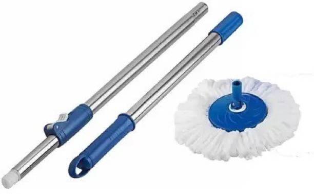 GALA Steel Mop Stick Rod with 1 Refill 360 Degree Rotating Pole Mop Head and Rod Mop Head and Rod