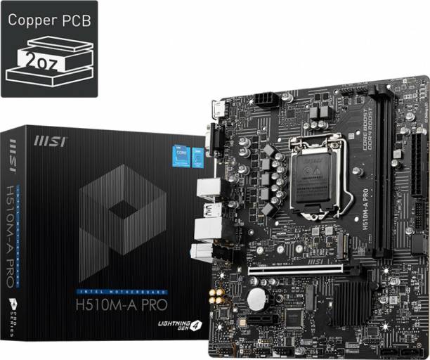 MSI H510M-A PRO Motherboard, Micro-ATX - Supports Intel Core 11th Gen Processors Motherboard