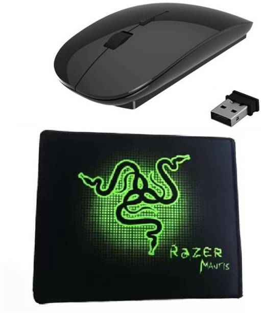 FKU ULTRA SLIM 2.4Ghz WIRELESS MOUSE WITH RAZER MANTIS SPEED MOUSE PAD Wireless Optical Mouse