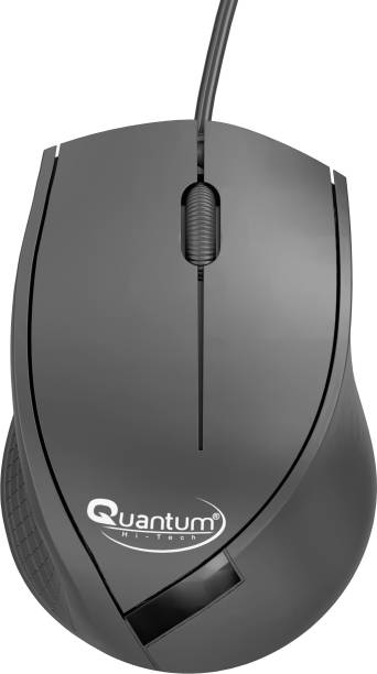 QUANTUM QHM251H 3-Button & 1 Scroller, USB 2.0 Mice Compatible for PC/ Laptop/ Tablet Wired Optical Mouse