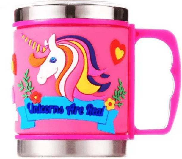 Bunic Emboss Hot and Cold Coffee/Milk/Tea for Kids Cute Cartoon Print Soft Stainless Steel Coffee Mug