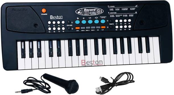 BESTON 37 Keys Piano Keyboard Toy with Microphone, USB Power Cable & Sound Recording Function Analog Portable Keyboard