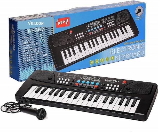 Velcon 37 Key piono 37 Keys Piano Keyboard Toy Sound Recording Portable Keyboard with Mic Analog Portable Keyboard
