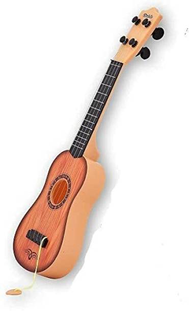 D Plus 4 String Acoustic Learning Guitar Toy for Kids Musical Instrument (MULTICOLOR)