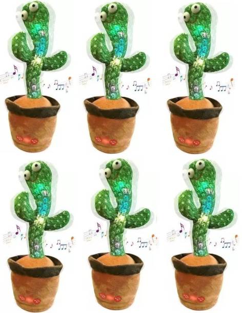 Hunk shopper's (Pak of 6)Dancing Cactus Repeats What You Say, Electronic Plush Toy