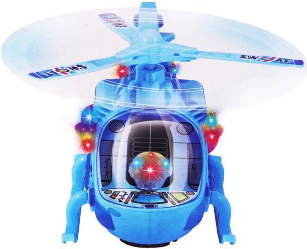 Aseenaa 360 Degree Rotation Musical and 3D LED Lights Helicopter Toy for Baby Boy & Girl