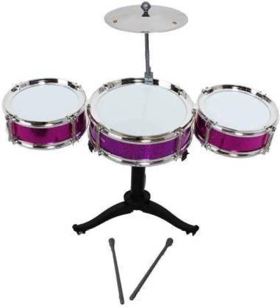 totoy Jazz Drum Set with 3 Musical Drum, 2 Drum Sticks &1 Band Stand for Kid