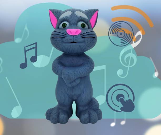 POMPI Intelligent Talking Tom Cat Speaking Cat Repeats What You Say Touch Rhymes Songs
