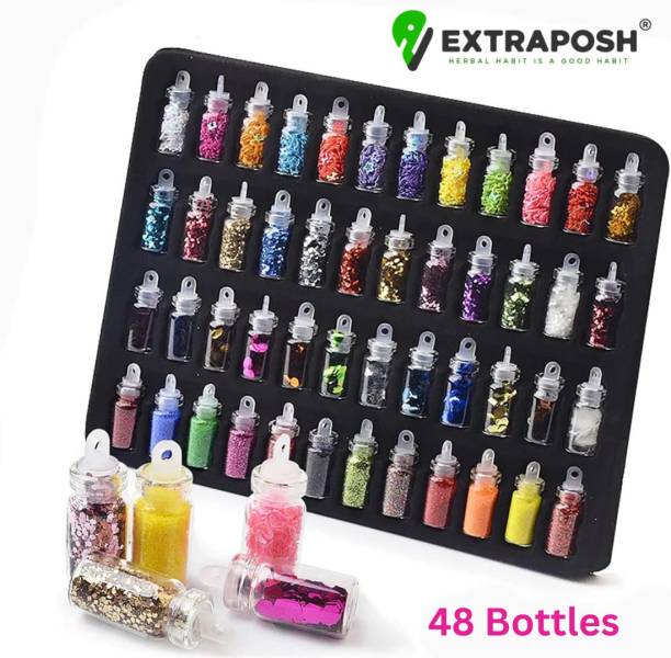 Extraposh 48 Bottles/Set 3D Nail Art Charms Kit