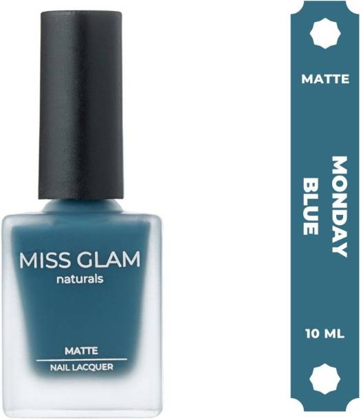 MissGlam Naturals 100% Vegan Matte Nail Polish Monday Blue