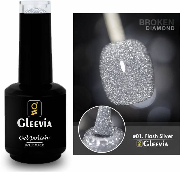 Gleevia Colorfull Disco Reflective Glitter UV Gel Polish UV/LED Cured R1 - 15ml Bottle Shade Code - R1