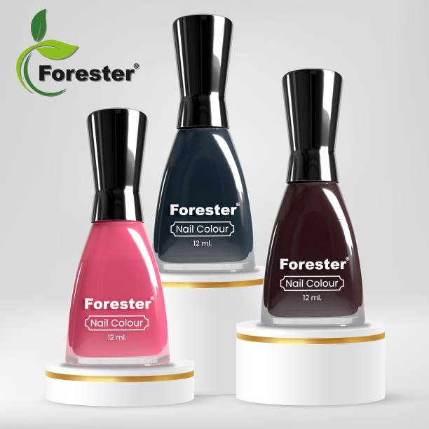 forester Beauty Long Stay Nail Pent Multicolor Pack of 3 ( EACH BOTTEL 12ML) Multicolor