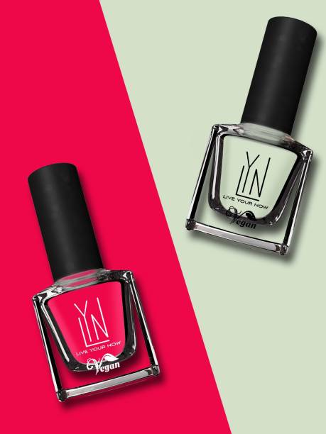 LYN Live Your Now Nail Polish vegan and cruelty free-Combo of 2 (Majestic Mint & Femme Fatale) Multicolor