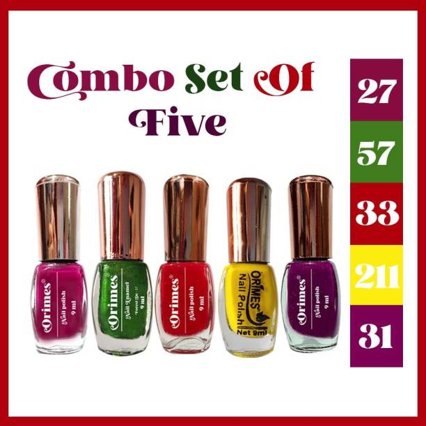 Orimes Glow Long Stable High Definition Nail Polish For Your Sister's Best Rakhi Gift Wine, Green, Yellow, purple, Pink