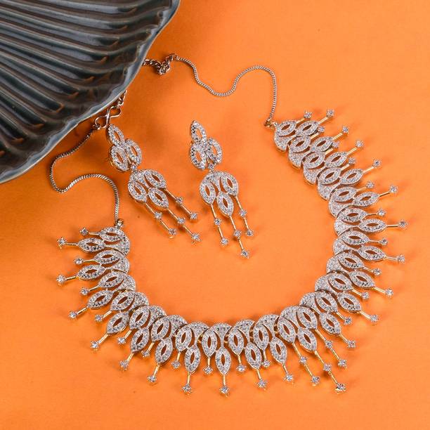 American diamond necklace set flipkart Sale