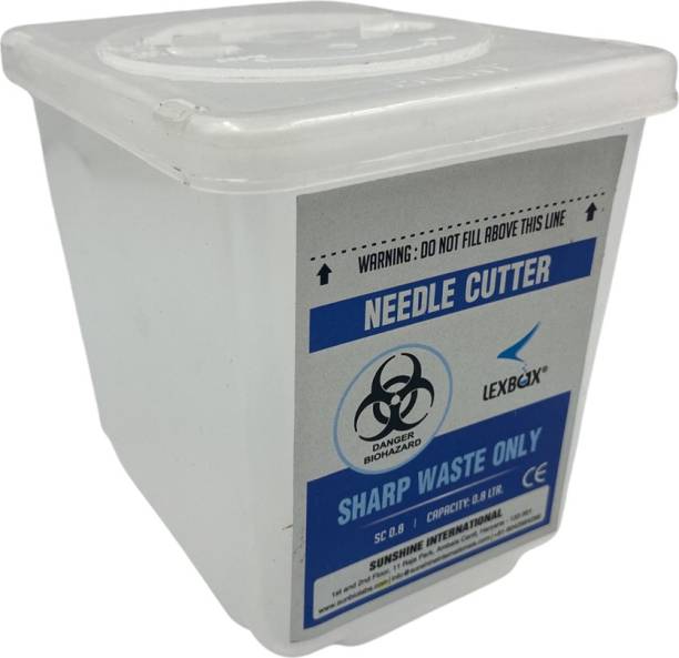 Lexbax 800ml Needle hub cutter empty container (Pack of 4) Needle Burner